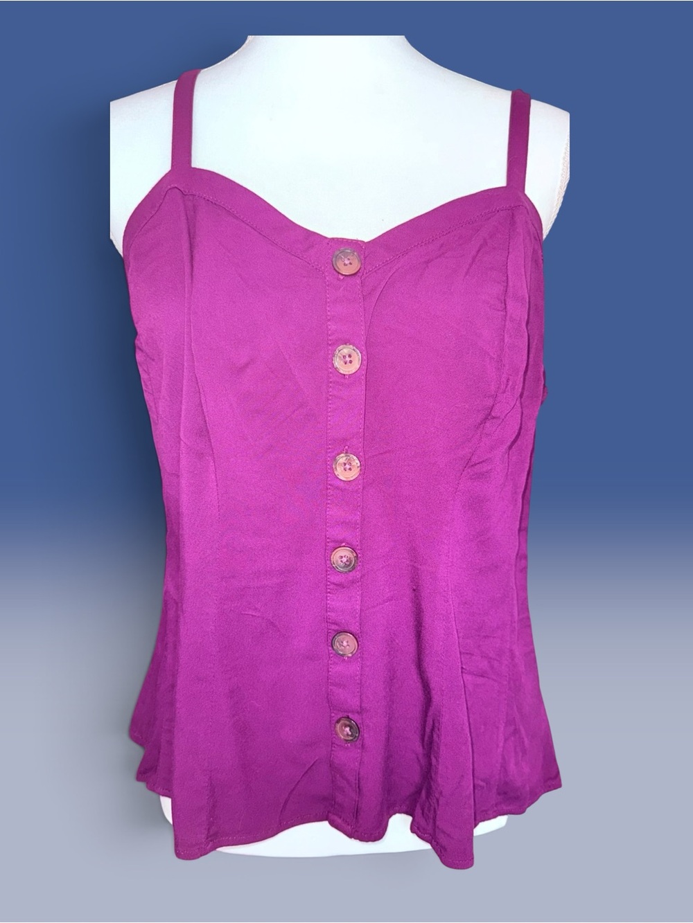 torrid Magenta Button-Front Spaghetti Strap Camisole